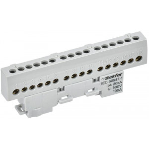 TEKFOR Шина L фаза изолированная на универсальном держателе 6х9-16-Ср IEK TF-NN10-16-KL-K03