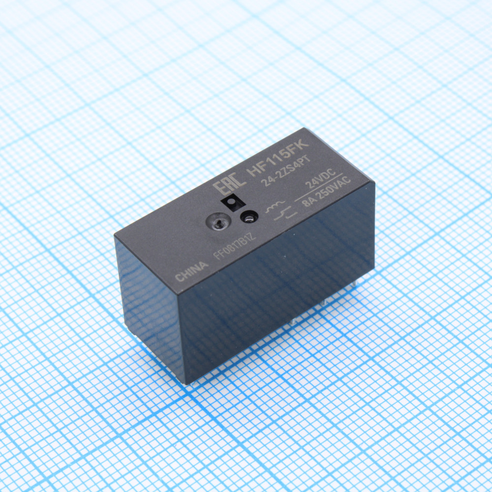 Изображение товара Миниатюрное реле высокой мощности 24V 10A 2FormC HONGFA HF115FK/24-2ZS4PT