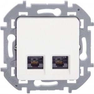 Розетка компьютерная 2-м Inspiria RJ45 кат.5E UTP бел. Leg 673835