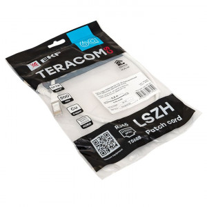 Патч-корд TERACOM CS Cat.6A экранированный S/FTP оболочка LSZH белый (0,5м) TRCS-6ASF-LSH-05M-WH