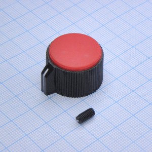 Ручка KN-113A красн. d=6.4, Ручка управления, на вал 6.4 мм, красная