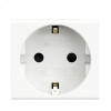 Розетка 1-м 2мод. Viva 16А IP20 2P+E с заземл. защ. шторки бел. 45005