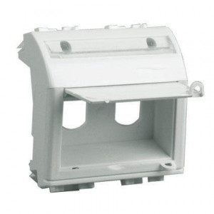 Адаптер для 2 оптоволоконныx разъемов белый 2 модуля 76615B