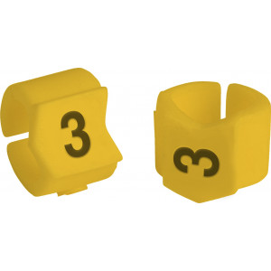 brd333403, SCNG-23-3 клипсы жёлтые, 50шт/упак, для провода 5,9-8,5мм диаметра, легенда 3