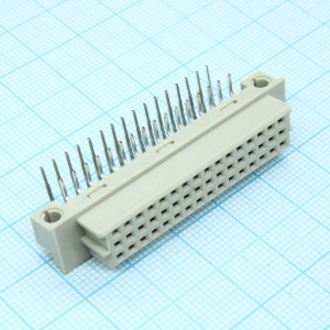 DS1119-48F0R23, Разъем (розетка)  DIN 41612 тип C 48pin (3х16), шаг 2.54мм трехрядный угловой (ряд АС)