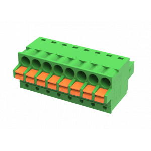 Розеточный разъем на кабель MC-RJ3.81H24P-0001, Розеточный разъем, прямой, на кабель, шаг: 3.81 мм, 24 полюса, фиксация провода Push-in, исполнение: стандартное, 160V, 8A, цвет: зеленый