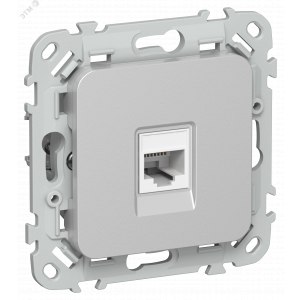 FLITE Розетка компьютерная RJ45 категория 6 UTP РК6-1-0-ФлА алюминий IEK FI-K12-2-K47