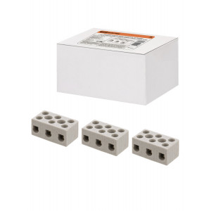 Керамический блок зажимов 10 Ампер 3 пары контактов с крепежным отверстием TDM (кр.30шт) [SQ0531-0511]