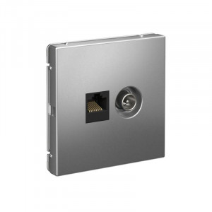 ARTGALLERY розетка двойная ТВ + компьютерная RJ45, кат. 5Е, сталь GAL000989