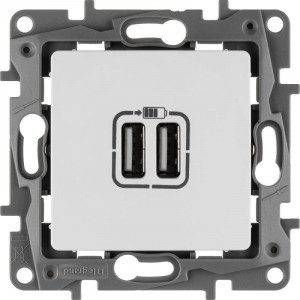 ETIKA Зарядное устройство с двумя USBразьемами 240В/5В 2400мА белый 672294