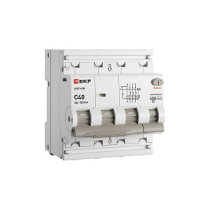 Автоматический выключатель дифференциального тока АВДТ-63N 3P+N 40А 100мА характеристика C тип AC электронный 6кА PROXIMA EKF D63N46E40C100