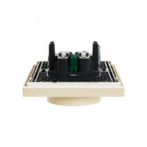 FORTE&PIANO Розетка 2-местная с заземлением без защитных шторок безвинтовое крепление 16А FP424 ваниль IEK FP-R21-16-1-K10