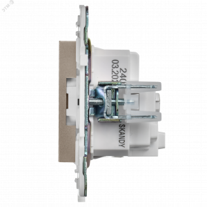 SKANDY Розетка с заземлением с защитными шторками 16А SK-R04Sa песочный IEK SK-R14-16-K98