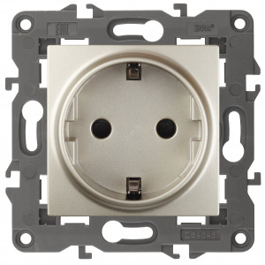 14-2101-04 Розетка 2P+E Schuko, 16A-250В, IP20, Elegance, шампань (10/100/2800) Б0034268