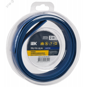 Трубка термоусадочная ТТУ нг-LS 12/6 син. (уп.2м) UDR12-012-006-002-K07-T