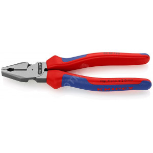 Силовые пассатижи KN-0202180, Плоскогубцы комбинированные особой мощности с режущими кромками с многокомпонентными рукоятками, длина 180мм