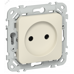 FLITE Розетка без заземления без защитных шторок безвинтовое крепление 10А РС01-1-ФлСл сливочный IEK FI-R10-10-1-K86