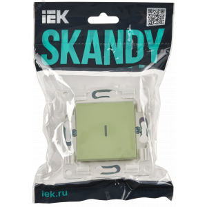 SKANDY Выключатель 1-клавишный проходной с индикацией 10А SK-V08G мятный IEK SK-V12-1-10-K06