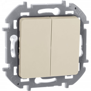 Выключатель 2-кл. Inspiria 10А IP20 250В 10AX механизм сл. кость Leg 673621
