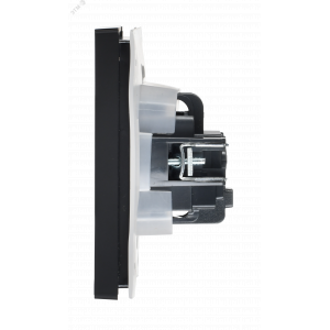 FORTE&PIANO Розетка 1-местная с заземлением с защитными шторками и крышкой винтовое крепление 16А IP44 FP121 черный IEK FP-R16-16-44-K02