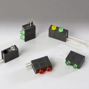 H301CGDL-160, Светодиодные индикаторы для печатного монтажа LED Assembly, Right Angle, 3mm LED, Bi-Level, 1 Station, Green, Diffused Lens, Low Current.
