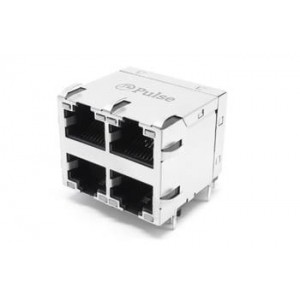 JXC0-0351NL, Модульные соединители / соединители Ethernet Magjack RJ45 2X2 1GD 1:1 RA TH