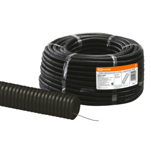 Труба гофрированная ПНД d 40 с зондом (25 м) легкая черная SQ0413-0005