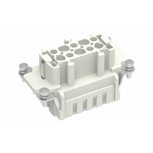 Розеточная контактная вставка SE-010-FC, Розеточная контактная вставка, обжимная фиксация, 10 полюсов + PE, типоразмер 10B, 500V, 16A, (обжимные контакты поставляются отдельно)