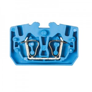 Проходная клемма (MINI) WKF2,5/M BL, Проходная клемма, MINI, верхний подвод кабеля, 2 точки подключения, тип фиксации провода: пружинный, номинальное сечение: 2,5 мм кв., 24A, 800V, ширина: 5 мм, цвет: синий, тип монтажа: нет