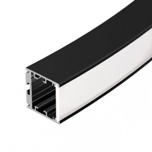 Профиль SL-ARC-3535-D1500-W90 BLACK (1180мм, дуга 1 из 4) 026599, Под заказ от 16 шт. Алюминиевый профиль для составления круга диаметром 1500мм, для радиусной светодиодной линейки, с внешней светящейся поверхностью, длина ? от круга 1500мм. внутренний диаметр 1488мм, внешний диаметр 1558мм. Цвет - чёрный RAL9005