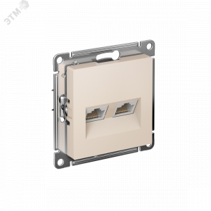 Розетка компьютерная 2-м AtlasDesign RJ45 кат.5E механизм беж. SE ATN000285