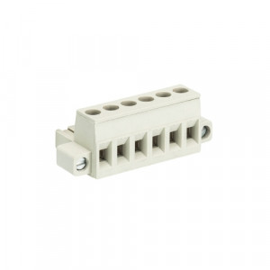 Розеточный разъем на кабель 8213 B/6 F OB, Розеточный разъем, угловой, на кабель, шаг: 5.08 мм, 6 полюсов, фиксация провода винтовая, исполнение: с монтажными фланцами, без маркировки, 400V, 12А, цвет: серый