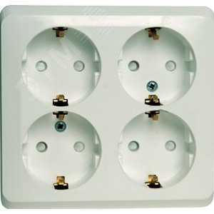 Розетка 4-м ОП Этюд 16А 250В с заземл. с заземл. защ. шторки бел. SE PA16-208B