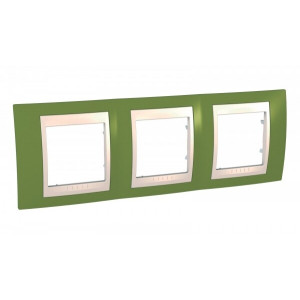 UNICA ХАМЕЛЕОН РАМКА 3-постовая, горизонтальная, БЕЖЕВЫЙ/ ФИСТАШКОВЫЙ C3(5) MGU6.006.566