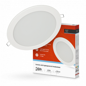Панель светодиодная встраиваемая круглая RLP 24Вт 230В 6500К 1440лм 300мм белая IP40 4690612038483