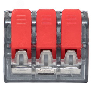 Клемма СМК 221-413 с рычагом 3 отверстия 0.2-4.0 мм2 блистер (20 шт.) PROxima plc-smk-221-413b-20