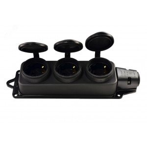Колодка 3-м 16А IP44 2P+PE 220-240В каучук 106-0400-0101/101