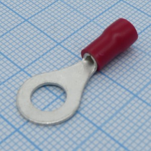 RV1.25-6 Red, наконечник кабельный кольцевой с изоляцией d=6.4мм, сеч. пров.0.5-1.5мм2