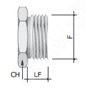 Заглушка M16x1,5, никелированная латунь 6050-16A