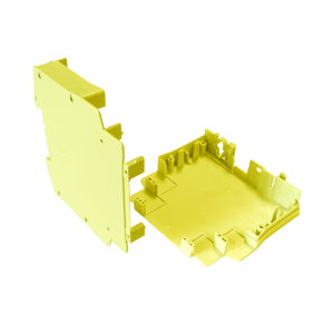 Боковая секция корпуса 01.004.6000.8, Боковая секция корпуса для РЭА, габариты, Ш х В х Г (мм): 22,5 x 96,5 x 91,5 , пластик, цвет: желтый, серия wiebox COMPACT