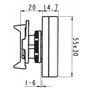 Кнопка двойная плоская, черная ABFTM