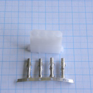 TH-4F розетка на кабель, Разъем питания 4 контакта, гнездо на кабель, шаг 5,08