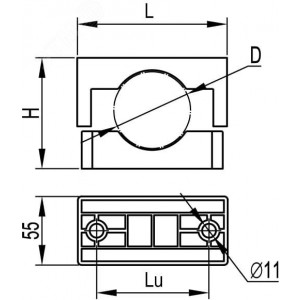 Кабельный держатель для крепления одножильных и многожильных кабелей, д.40-60 мм BHR2006
