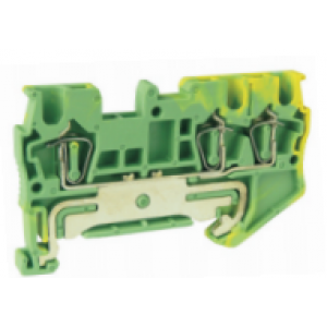 Заземляющая клемма UJ5-1.5/1X2JDE, Заземляющая клемма, 3 точки подключения, тип фиксации провода: пружинный, номинальное сечение: 1,5 мм кв., ширина: 4,2 мм, цвет: желто-зеленый, тип монтажа: DIN35, стандарт GB/T14048.1,