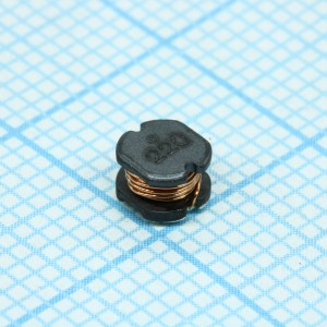 SDR0403-220ML, Катушка индуктивности SMD силовая проволочная 22мкГн ±20% 1кГц 25Q-добротность феррит 0.76A 0.38Ом лента на катушке