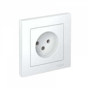 Розетка 1-м СП AtlasDesign 16А IP20 без заземл. в сборе бел. SE ATN000140