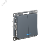 Выключатель 2-кл. СП AtlasDesign 10А IP20 (сх. 5а) 10AX с подсветкой механизм грифель SE ATN000753