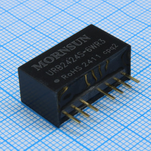 URB2424S-6WR3, Преобразователь DC/DC на печатную плату 6 Вт, вход 9...36 В, выход 24 В/0.25 А (ТНТ)