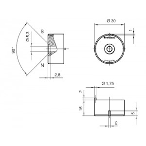 Авт.магнитн.выкл-ль 	 SMA 3300 5 x MAGN, Магнит для выключателей SMA 03xx, круглая форма, серия SAFETY