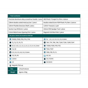 SD-9376M, Набор инструмента прецизионных бит для ремонта мелкой бытовой электроники